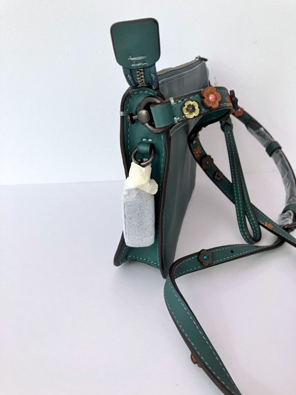Coach 1941 Tea Rose Soho Crossbody Bag Pewter Dark Turquoise - Picture 8 of 8